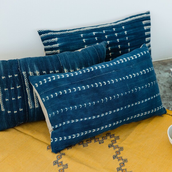 Indigo Throw Pillow Etsy