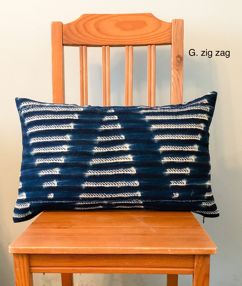 Mudcloth Pillow / Lumbar Pillow / Indigo / African / Indigo Etsy