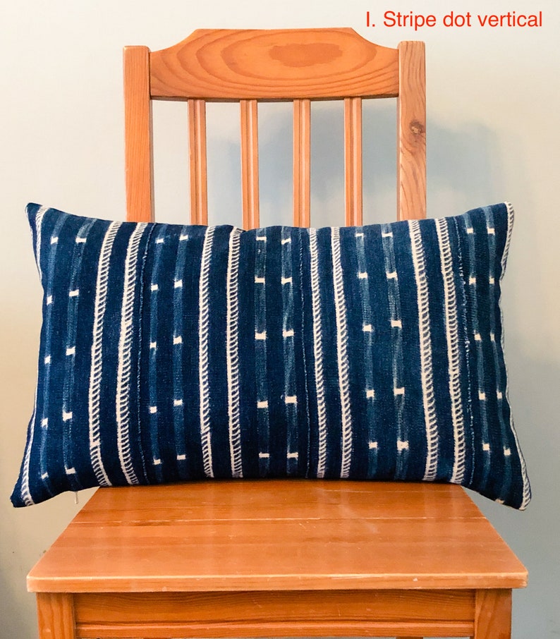 Mudcloth Pillow / Lumbar Pillow / Indigo / African / Indigo Etsy