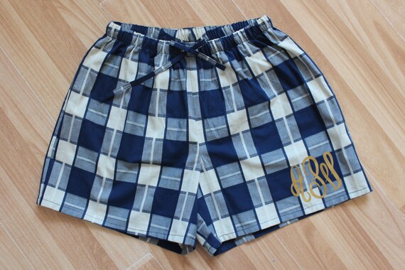 plaid sleep shorts womens