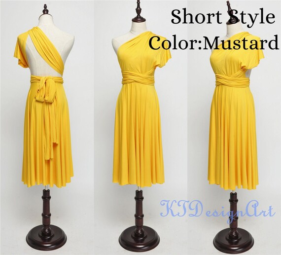 mustard yellow infinity dress