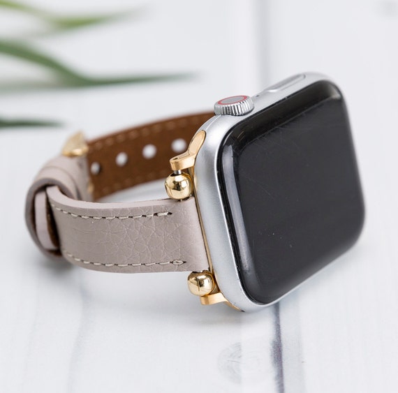 Leather Apple Watch Band for Series 1/2/3/4/5/6/7/8/Ultra 42-44-45-49mm / Gold