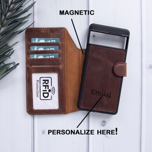 Personalizzato Antic Brown Google Pixel 7 - Custodia Pixel 7 Pro, Cover Pixel 7 Pro staccabile magnetica, 3 opzioni di colore, regalo