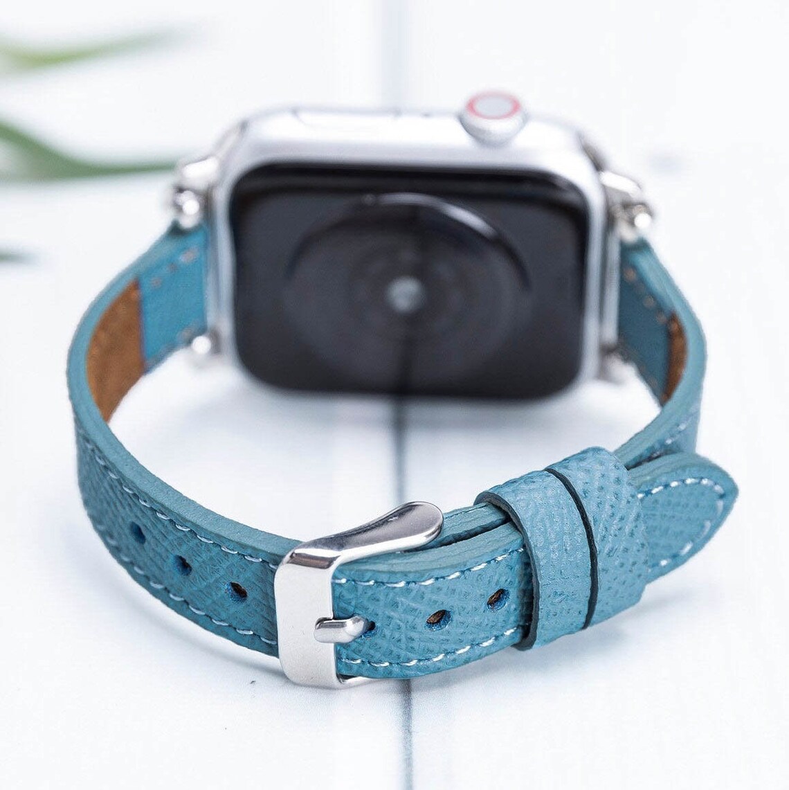 Apple Watch Band 38mm 40mm 42mm 44mm Ocean Blue Leather | Etsy