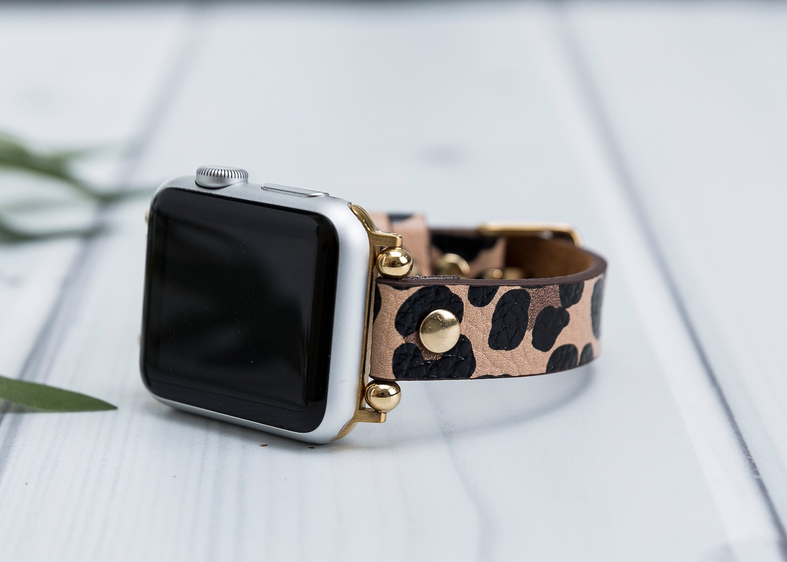 Leopard Print Leather Apple Watch Band 38 40 41 42 44 45mm Etsy