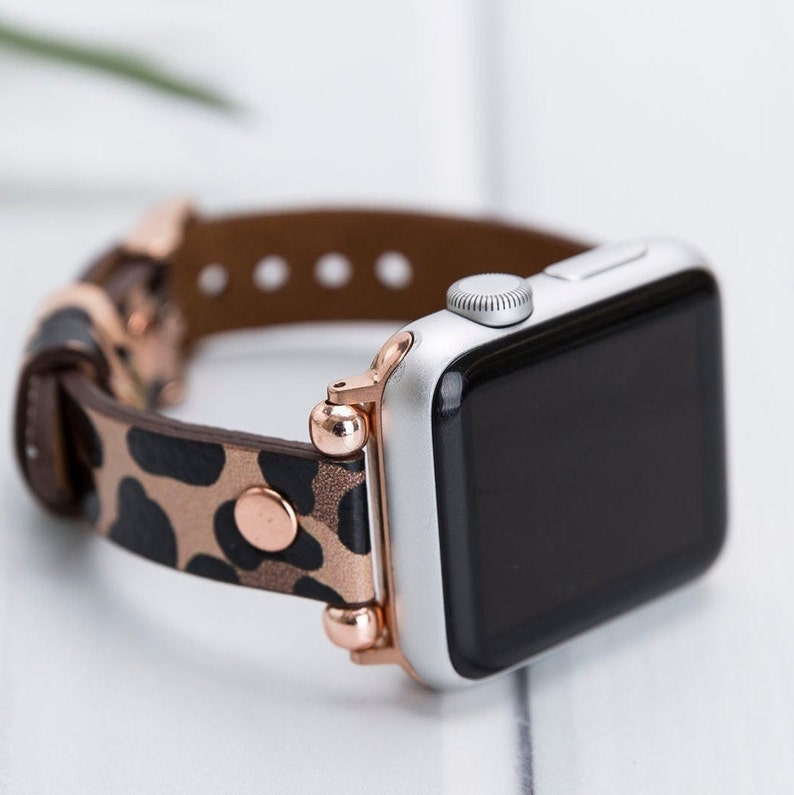 Leopard Print Leather Apple Watch Band 38mm 40mm 42mm 44mm | Etsy