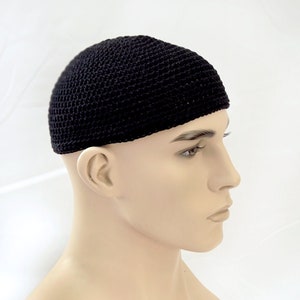 Crochet Kippah Kippot Jewish Kipa Hand Crochet Cotton Adult Yarmulke Kufi Kippa Beanie Large - 30 colors - Pick Your Color