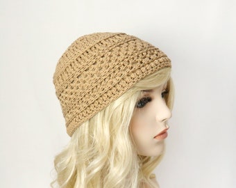 Soft Cotton Crochet Beanie: USA Handmade Chemo Cap
