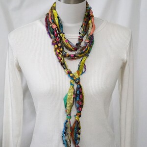 Écharpe longue et fine en ruban : ceinture scintillante en fils multicolores #SAS1 image 2