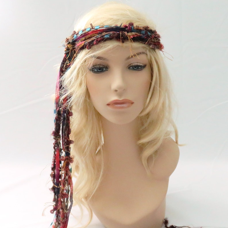 Écharpe longue et fine en ruban : ceinture scintillante en fils multicolores #SAS1 image 5