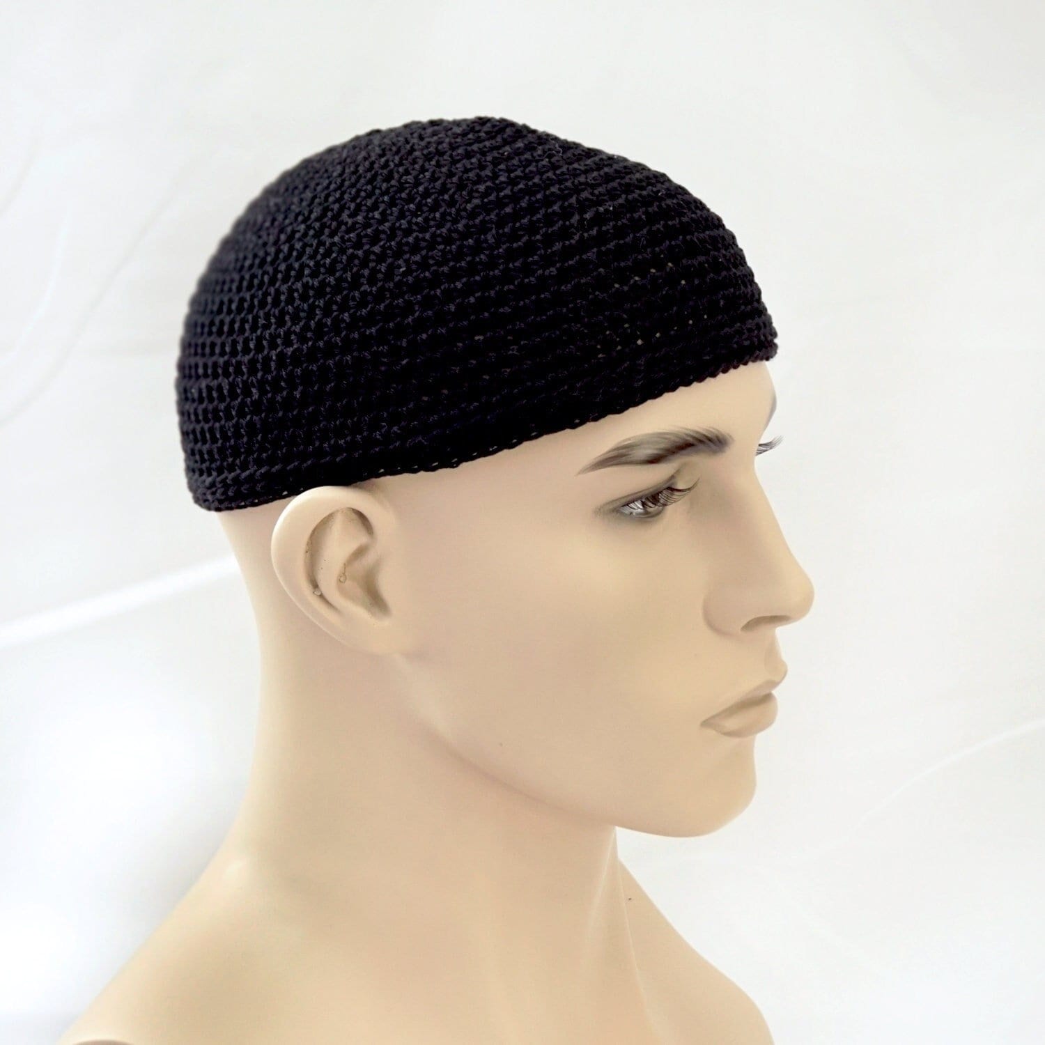 Crochet Kippah Kippot Jewish Kipa Hand Crochet Cotton Adult Yarmulke Kufi Kippa Beanie Large - 30 colors - Pick Your Color