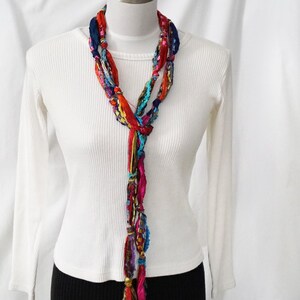 Écharpe longue et fine en ruban : ceinture scintillante en fils multicolores #SAS1 image 3