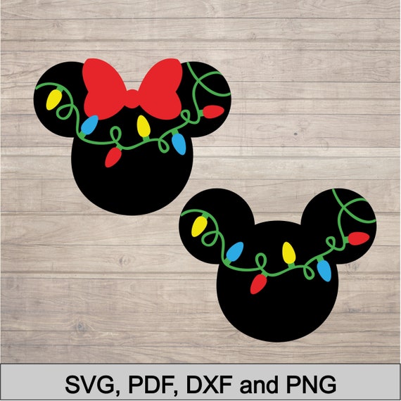Download Free Mickey Minnie Christmas Light Svg Print At Home Christmas Iron Etsy SVG DXF Cut File