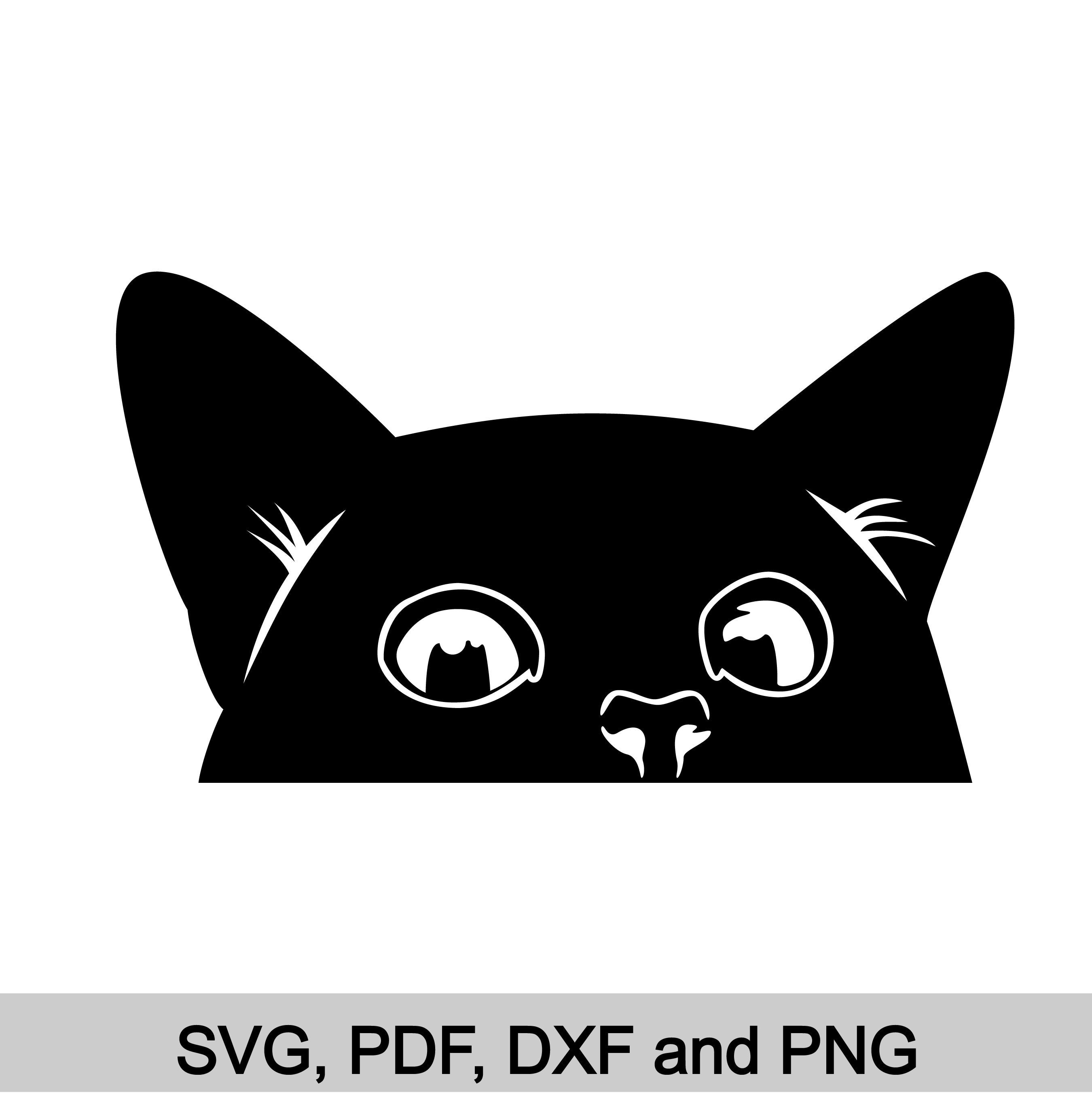 Silhouette Cat Face Svg - 191+ File for DIY T-shirt, Mug, Decoration