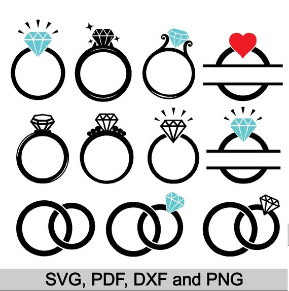 Download Wedding Rings svg Diamond Ring Monogram Frame svg Diamond ...
