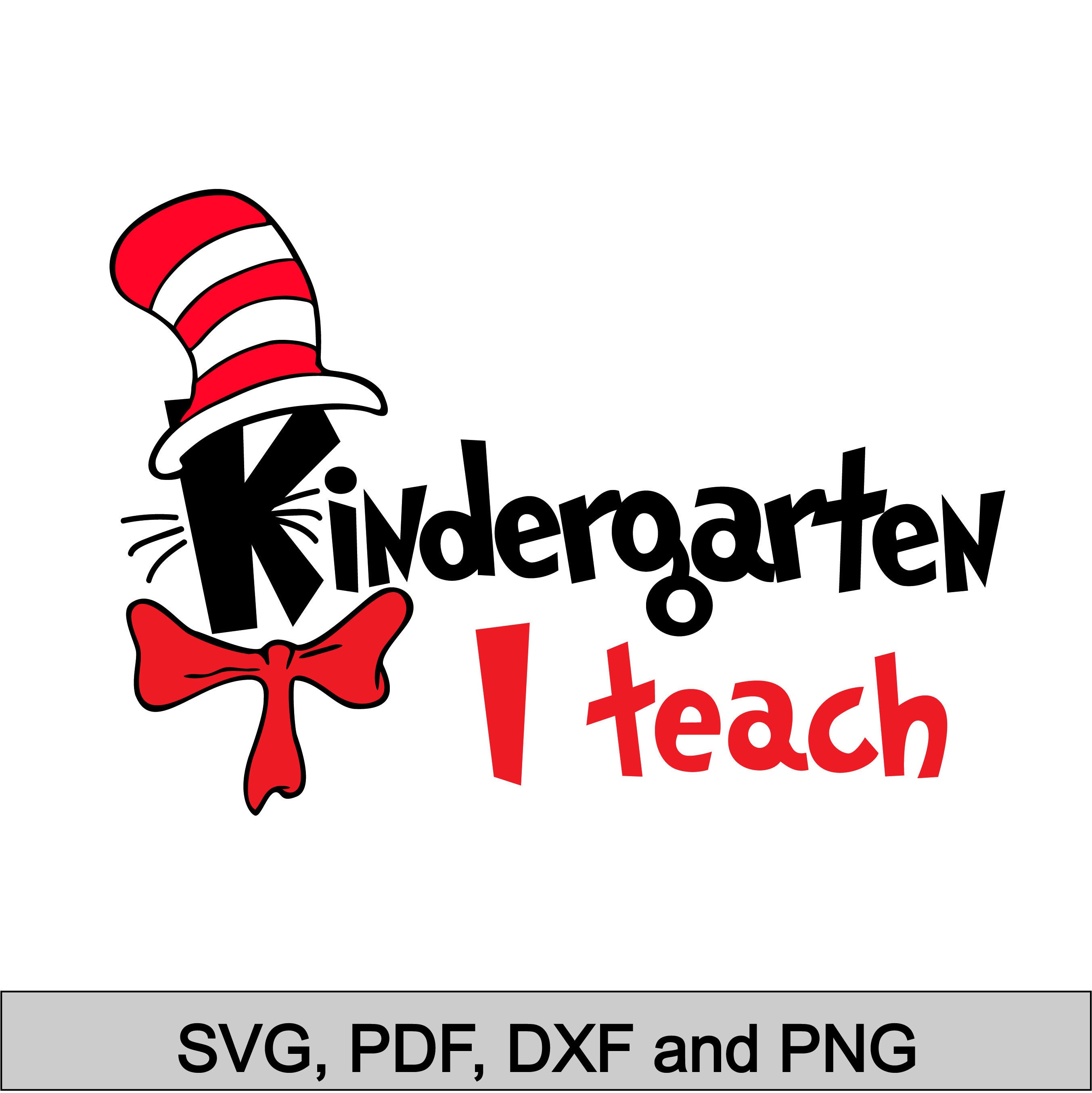 Download Free Print At Home Kindergarten I Teach Iron On Transfer Svg Diy Etsy SVG Cut Files