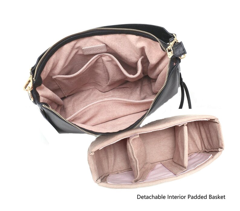 Premium Leather Mirrorless Digital Camera Bag for Women, Black Crossbody Shoulder Hobo Bag, Fits