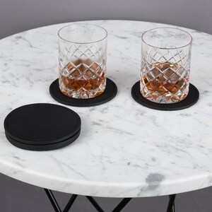 OX coaster coasters set, 5 pcs, table decor, genuine leather, round coasters image 1