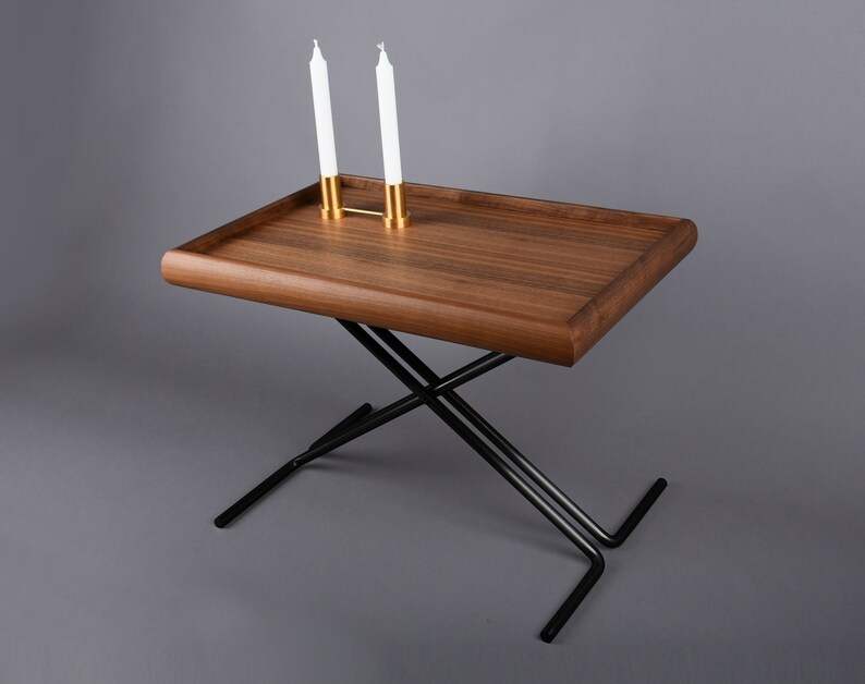 TRAY table long coffee table, drink table, homeware table, danish design, scandinavian design, folding table Walnut and black