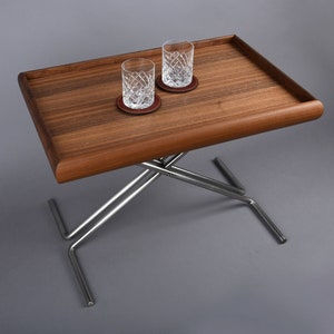 TRAY table long coffee table, drink table, homeware table, danish design, scandinavian design, folding table Walnut and steel