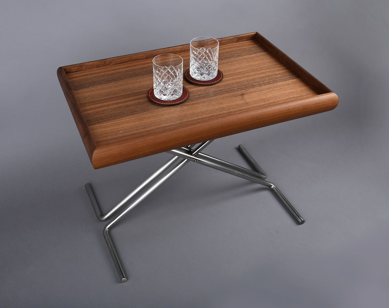 TRAY table long coffee table, drink table, homeware table, danish design, scandinavian design, folding table Walnut and steel