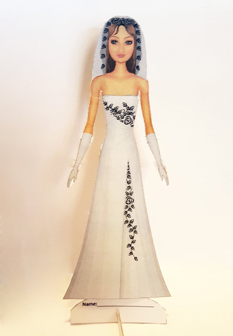 Wedding Paper Doll Printable Wedding Dresses Bride Paper - Etsy