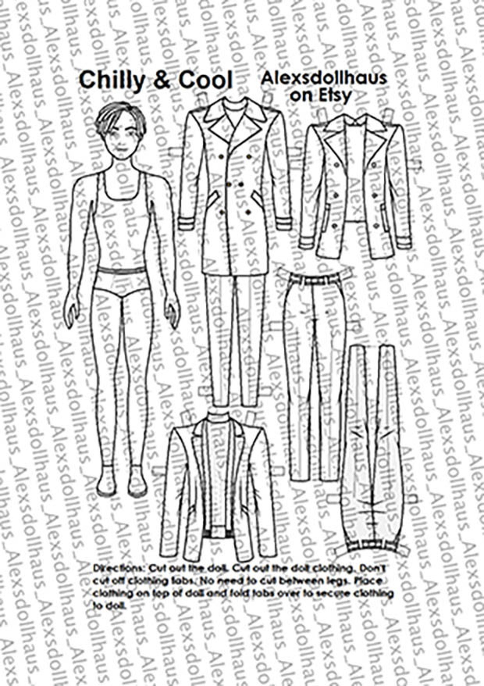 Chilly &amp; Cool Paper Doll Printable Male Paper Doll Winter - Etsy