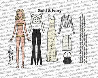 Gold Ivory Paper Doll Gold Dress Ivory Suit Zebra Print