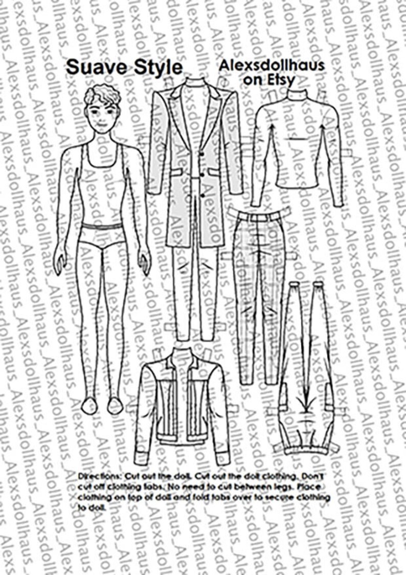 Suave Style Paper Doll Printable Male Paper Doll Winter - Etsy