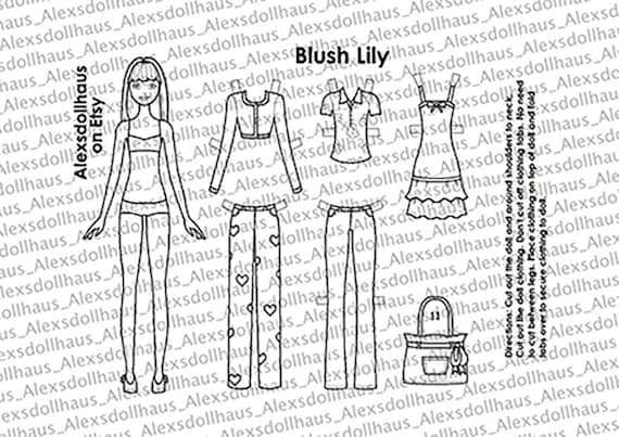 ブラッシュ リリー ペーパー ドール - アジアの女の子の印刷可能な