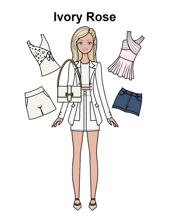 Ivory Rose Paper Doll Blonde Pretty Printable Paper Doll - Etsy