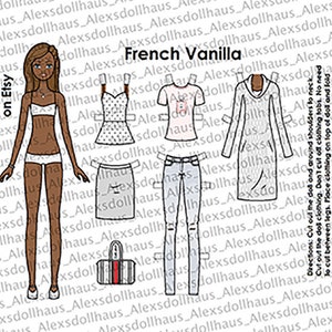 French Vanilla Paper Doll - AA Printable Paper Doll - African American ...
