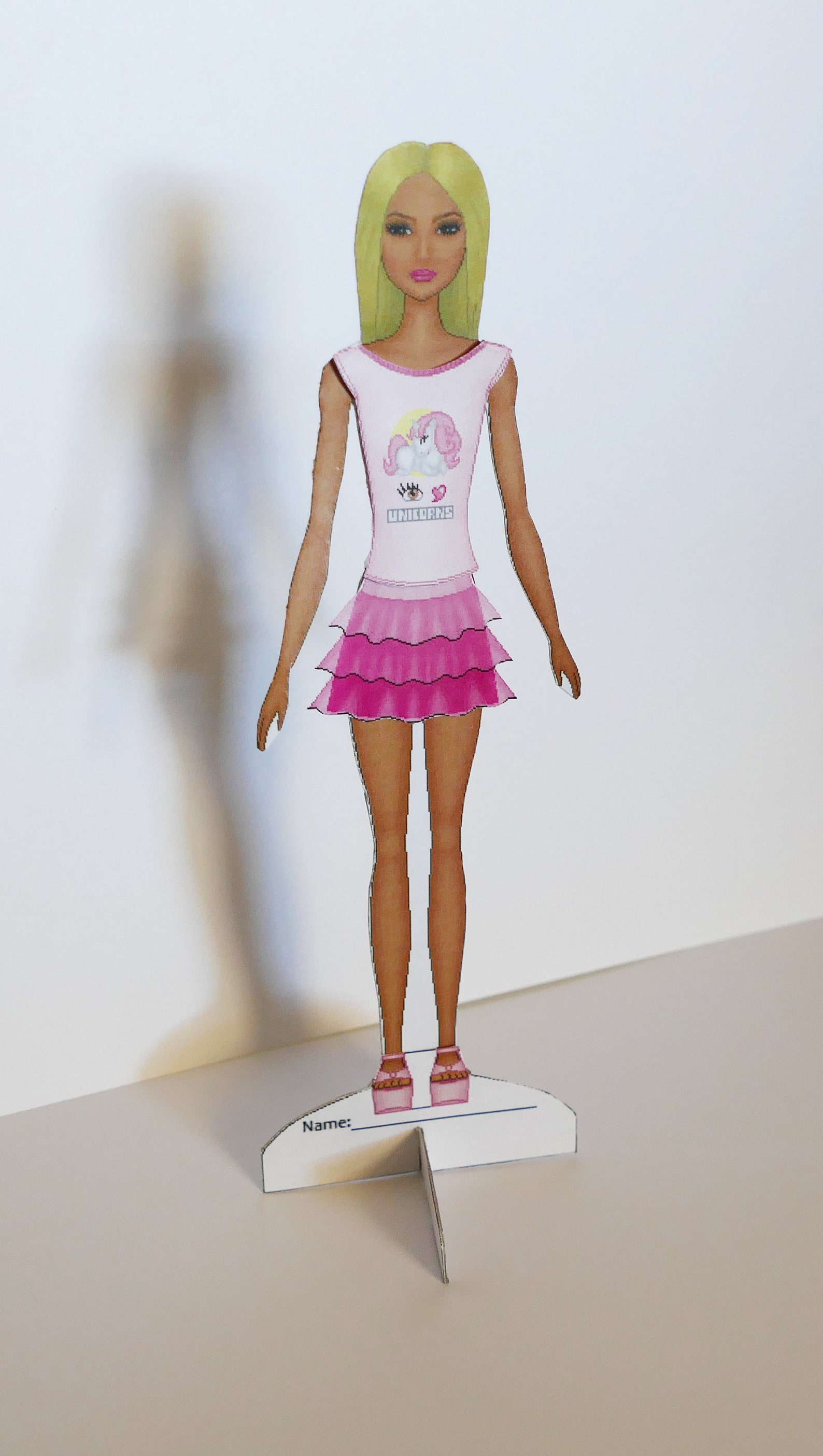 Printable Paper Doll Blonde Doll Inc. 12 Pink Clothing | Etsy