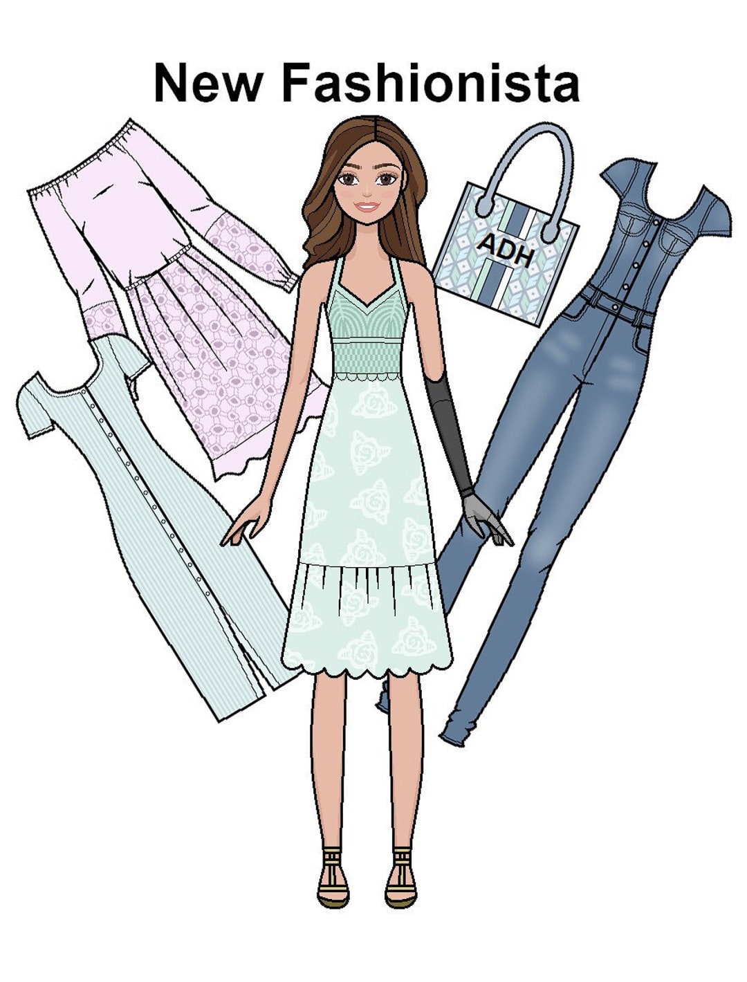 New Fashionista Printable Paper Doll - Prosthetic Arm Fashion Doll
