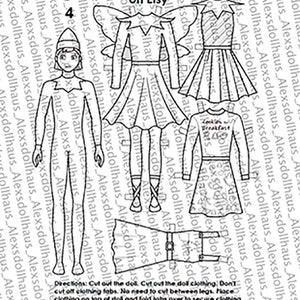 Silly Elf 4 Printable Paper Doll Christmas Lady Elf Xmas Fashion Robe