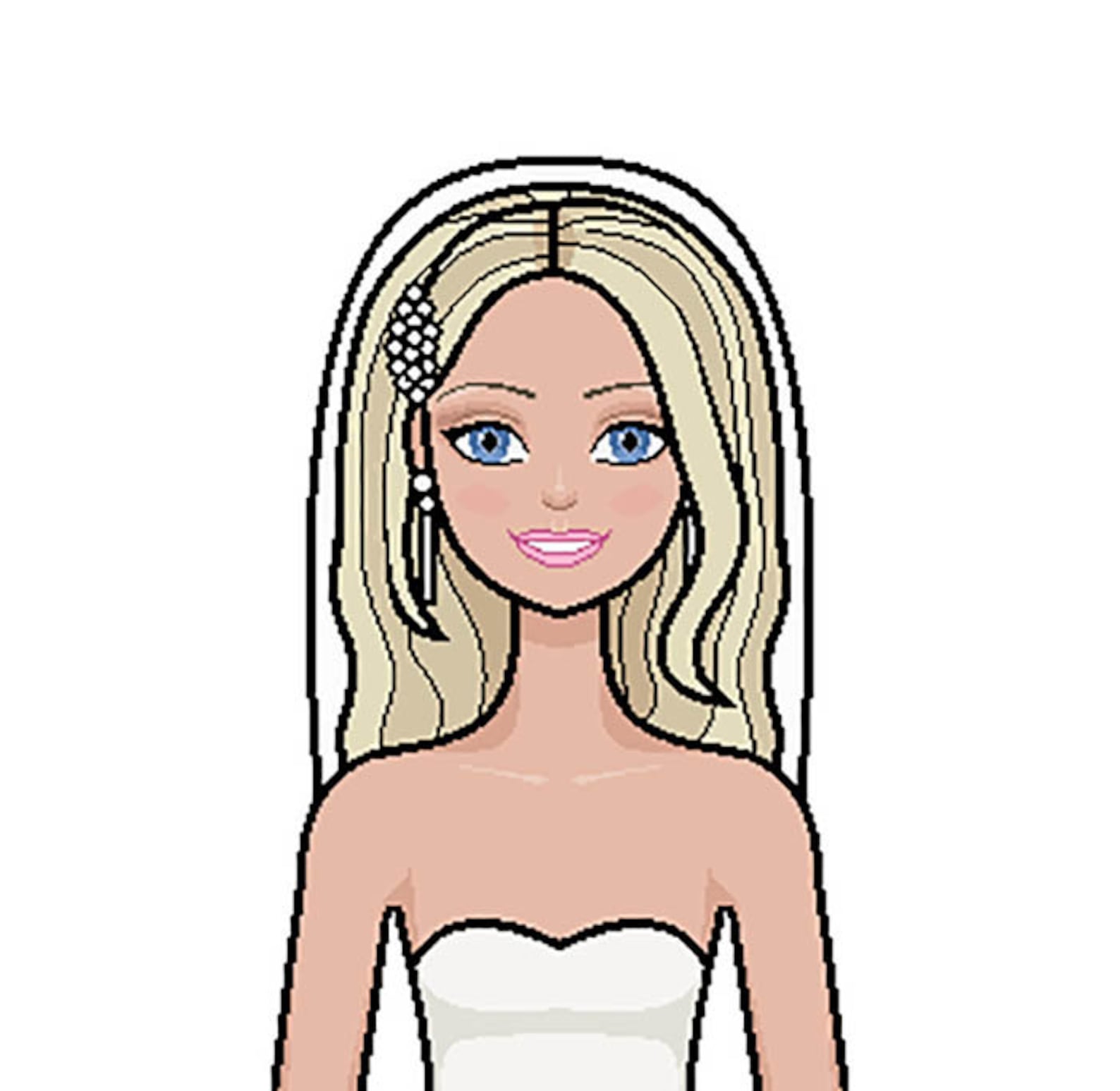Wedding Dresses 6 Paper Doll Printable Paper Doll Blonde - Etsy