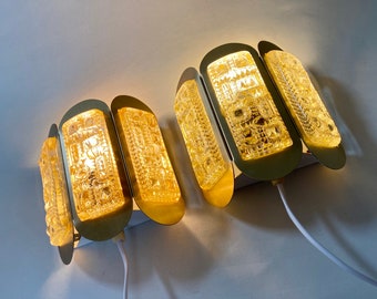 Vitrika beautiful danish sconces brass glass wall lamp midcentury vintage