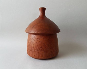 Rare Jens Quistgaard lidded teak acorn vessel sculptural mid-century danishmodern vintage