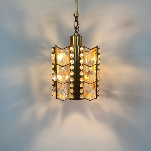 Palwa style crystal chandelier gold coated hollywoodregency midcenturymodern pendant light Danish Mid-century design