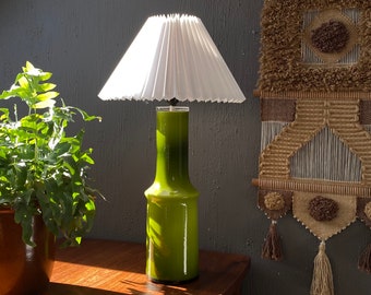 Swedish Johansfors table lamp, Green glass.
