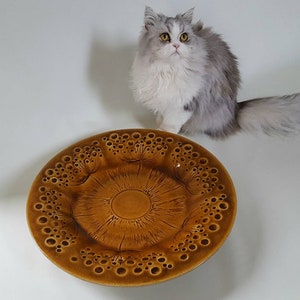 Kähler Danish 1940s Mid-century ceramic bowl  vintage pottery floral pattern