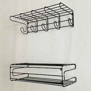 Coat and shoe racks. Vintage Ikea 1980s minimalist design. Memphis style