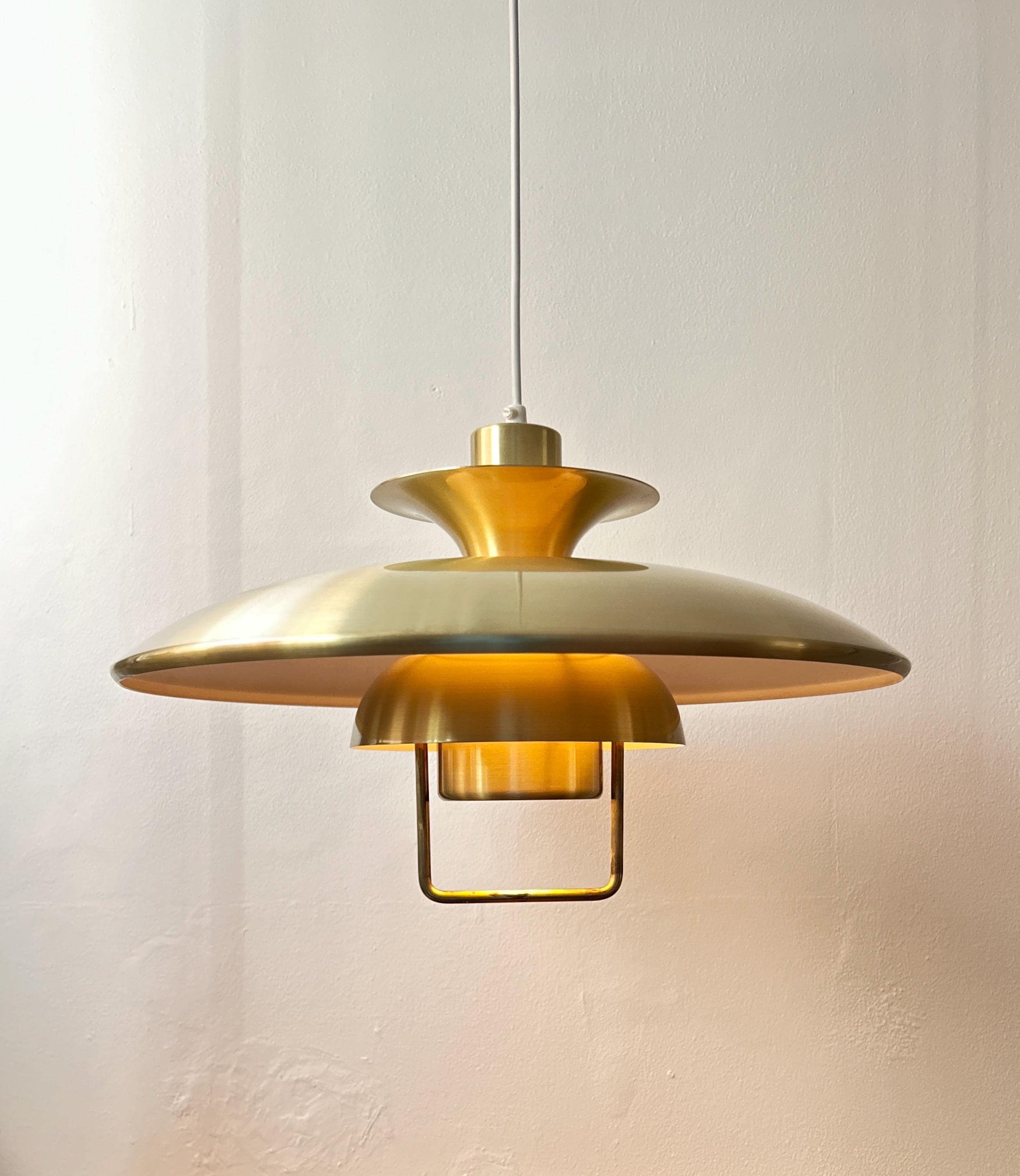 Nice brass pendant light, Danish design, vintage , classic ceiling lamp