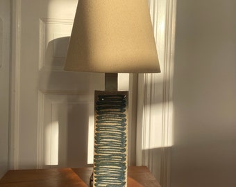Reserved Palshus. Per Linnemann Schmidt. Beautiful sculptural danish tablelamp midcentury pottery 1970 tablelamp . New lamp shade.