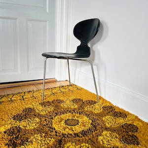 Rya Teppich, 70er Jahre Boho Wollteppich, dänisch Mid Century Design
