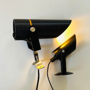 Two black Lyfa lightning vintage sconces danish midcentury design