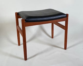 Taburete danés de teca de estilo vintage de Spoetrup Furniture.