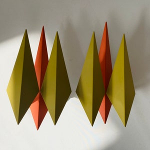 Rare pair Svend Aage Holm Sorensen Diamond sconce, Danish Mid-century design, vintage wall lamp