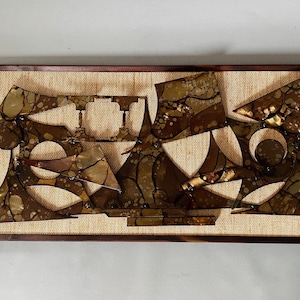 1970s brutalist wall decoration brass Henrik Horst design
