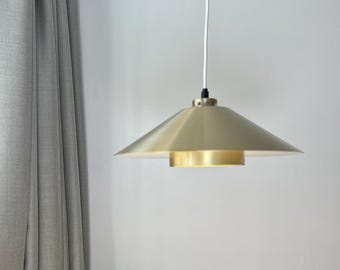 Suspension vintage Mid-Century en laiton, design danois, lampe maritime vintage